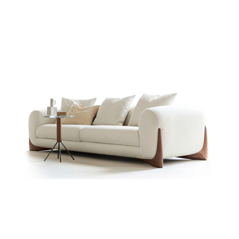 Contemporary Solid Color Settee Foam Single Cushion Seat Sofa for Living Room