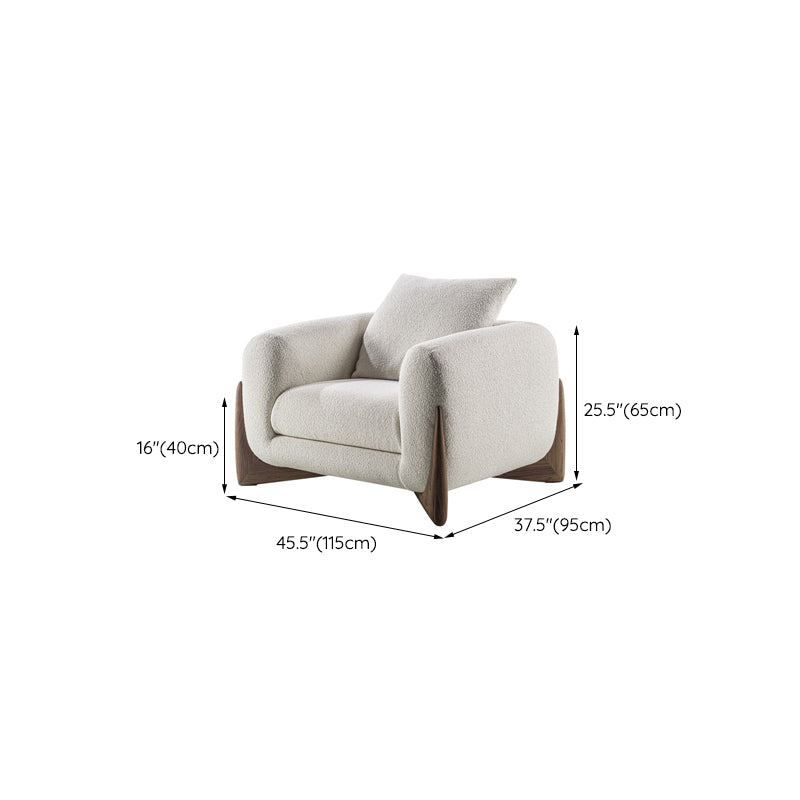 Contemporary Solid Color Settee Foam Single Cushion Seat Sofa for Living Room