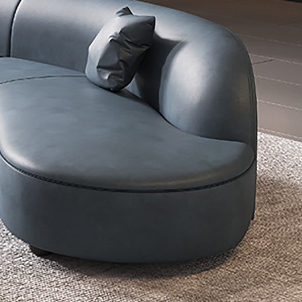 Solid Color Stain Resistant Sofa Contemporary Curved Loveseat for Apartment
