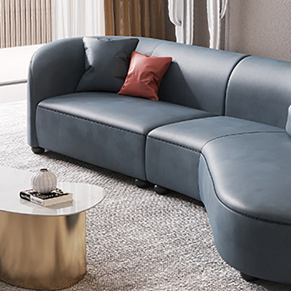 Solid Color Stain Resistant Sofa Contemporary Curved Loveseat for Apartment