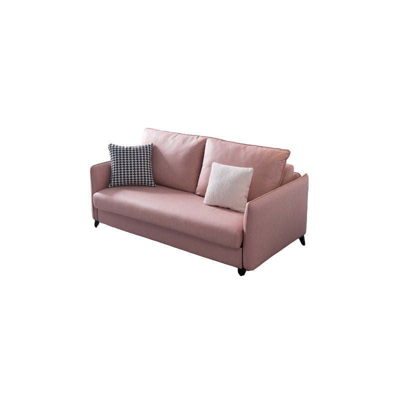 Solid Color Sofa Bed Leather Sofa Square Arm Sofa Bed for Apartment