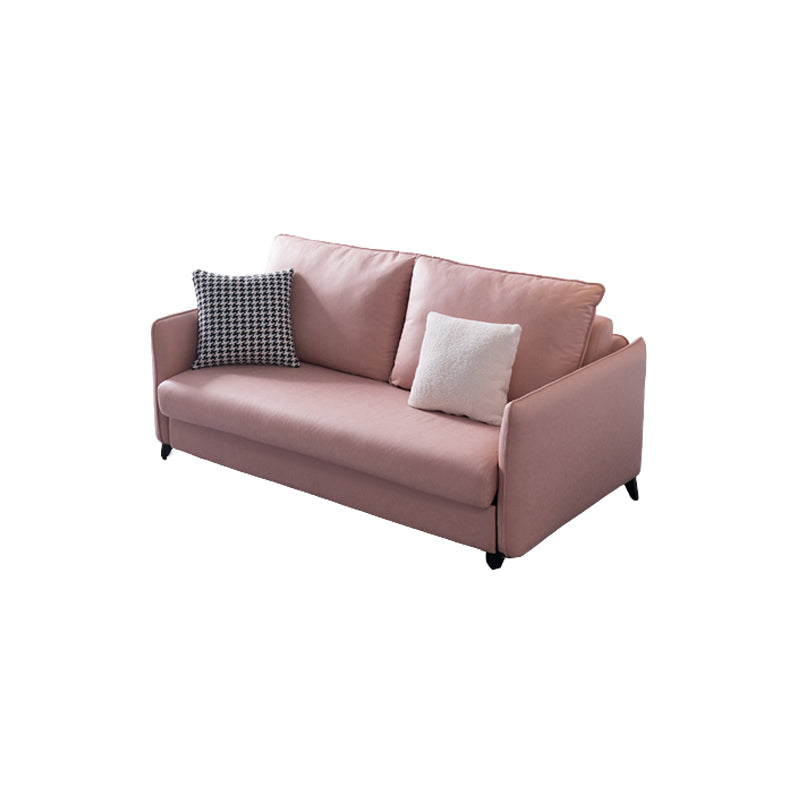 Solid Color Sofa Bed Leather Sofa Square Arm Sofa Bed for Apartment
