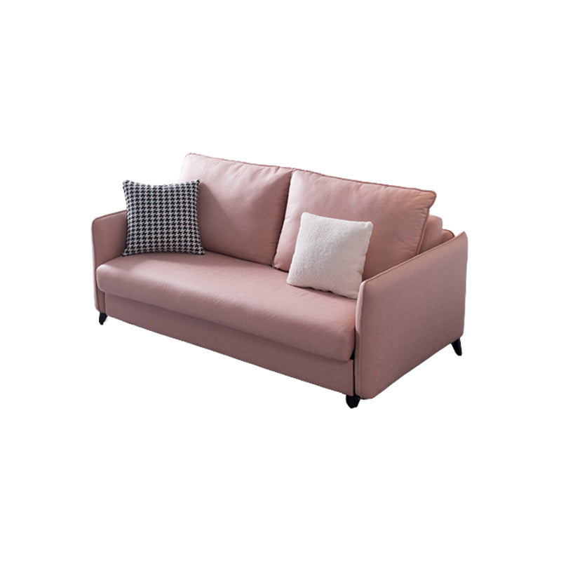 Solid Color Sofa Bed Leather Sofa Square Arm Sofa Bed for Apartment
