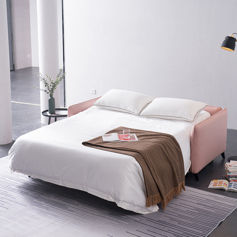 Solid Color Sofa Bed Leather Sofa Square Arm Sofa Bed for Apartment