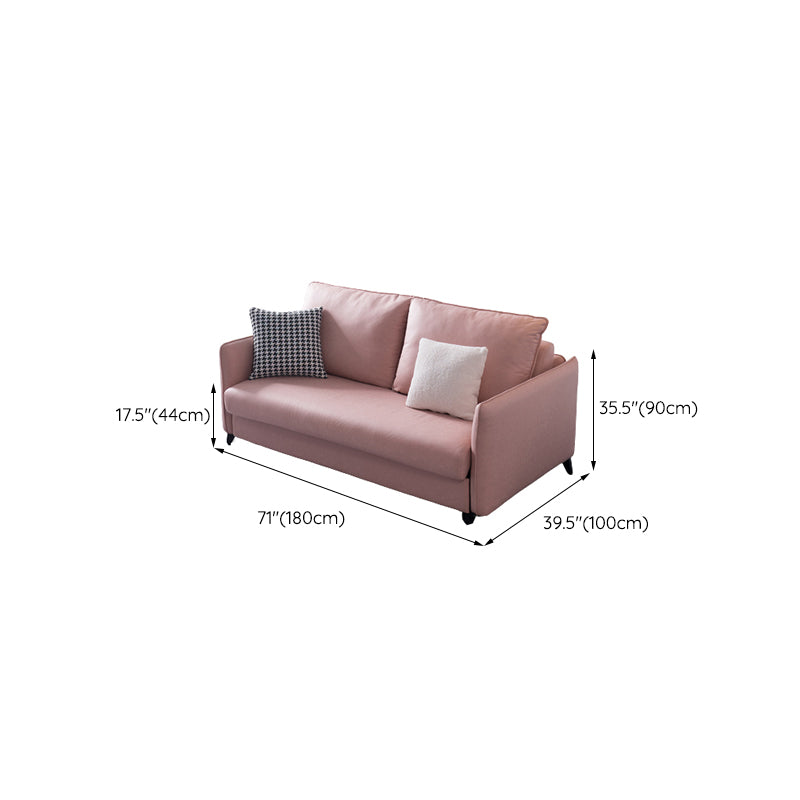 Solid Color Sofa Bed Leather Sofa Square Arm Sofa Bed for Apartment