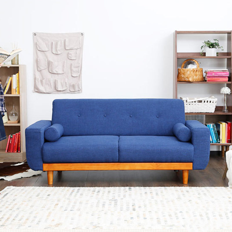 Modern Square Arm Sofa Stain Resistant Fabric Settee for Bonus Room