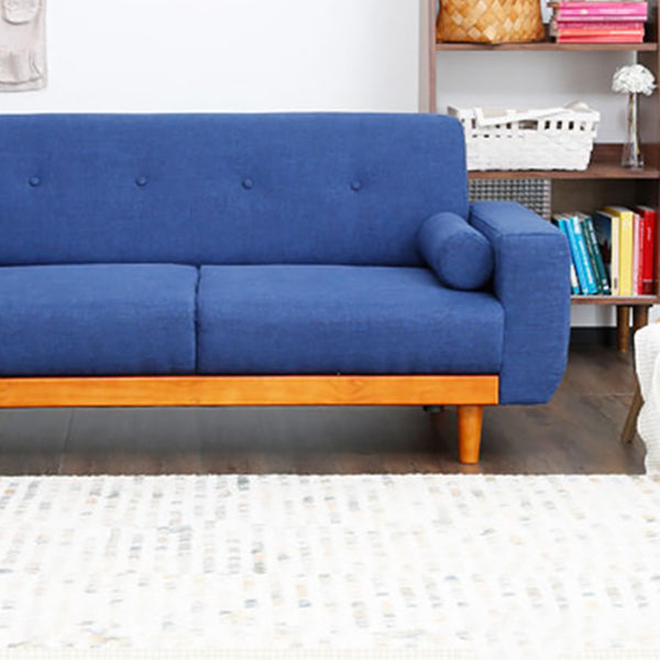 Modern Square Arm Sofa Stain Resistant Fabric Settee for Bonus Room