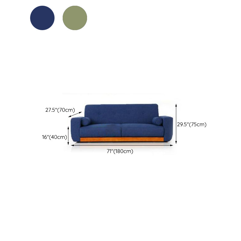 Modern Square Arm Sofa Stain Resistant Fabric Settee for Bonus Room
