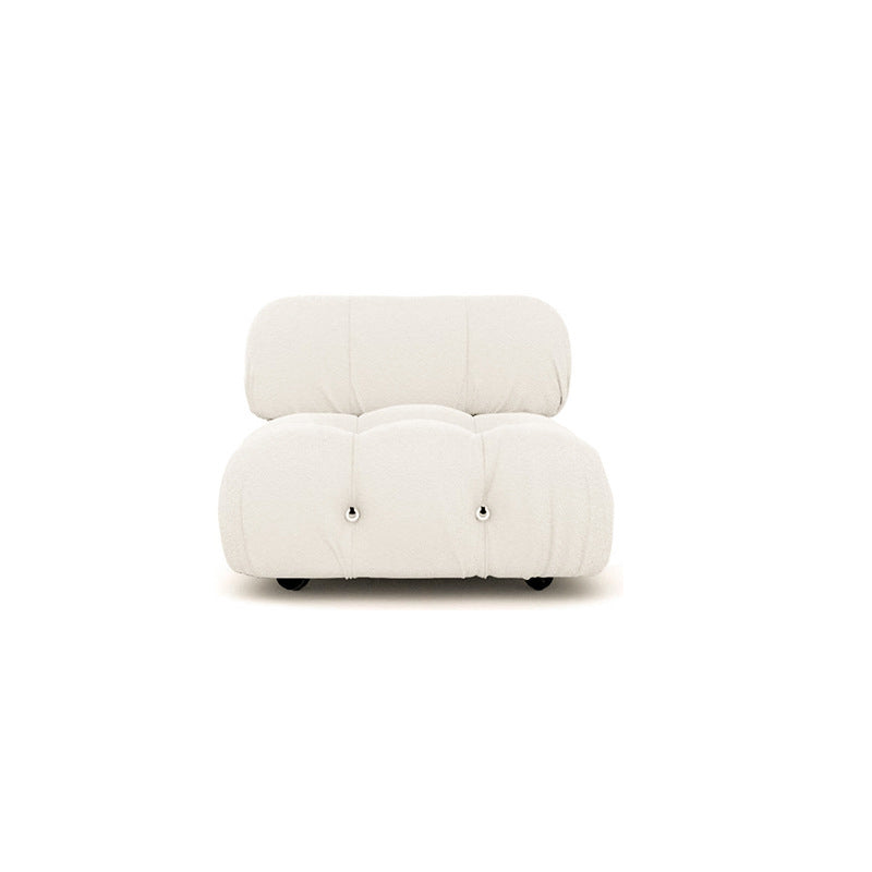Foam Scratch Resistant Settee White Tight Seat Sofa with Nailhead