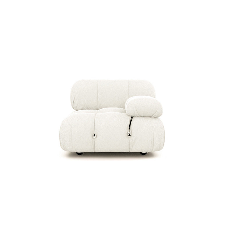 Foam Scratch Resistant Settee White Tight Seat Sofa with Nailhead