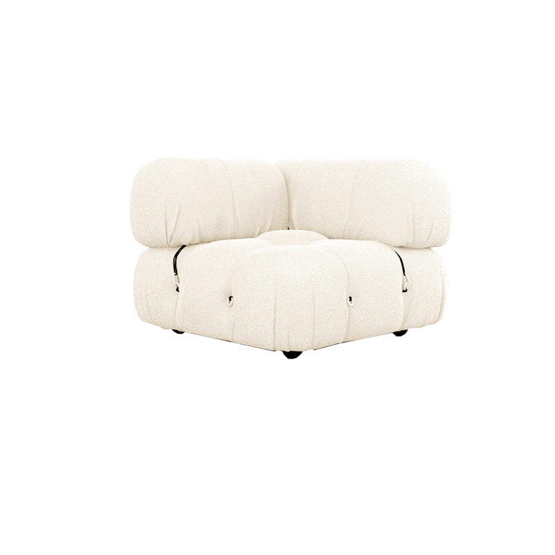 Foam Scratch Resistant Settee White Tight Seat Sofa with Nailhead