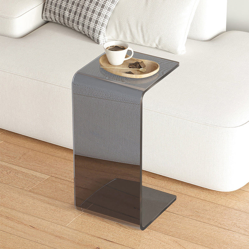 Modernistic Plastic Square Side End Table Modern Sled Sofa Side Accent Table