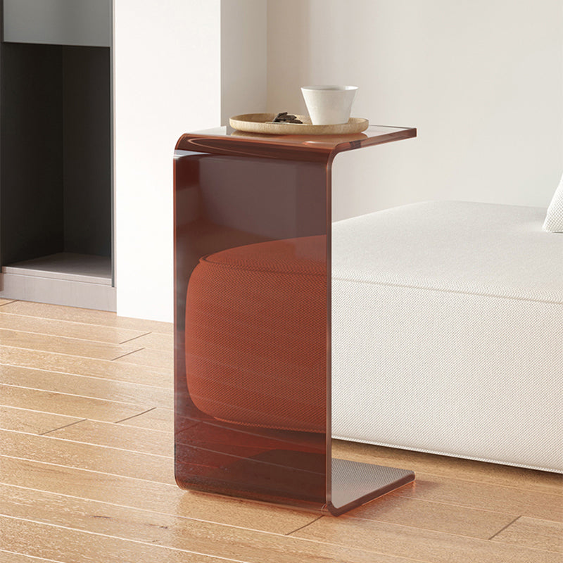 Modernistic Plastic Square Side End Table Modern Sled Sofa Side Accent Table
