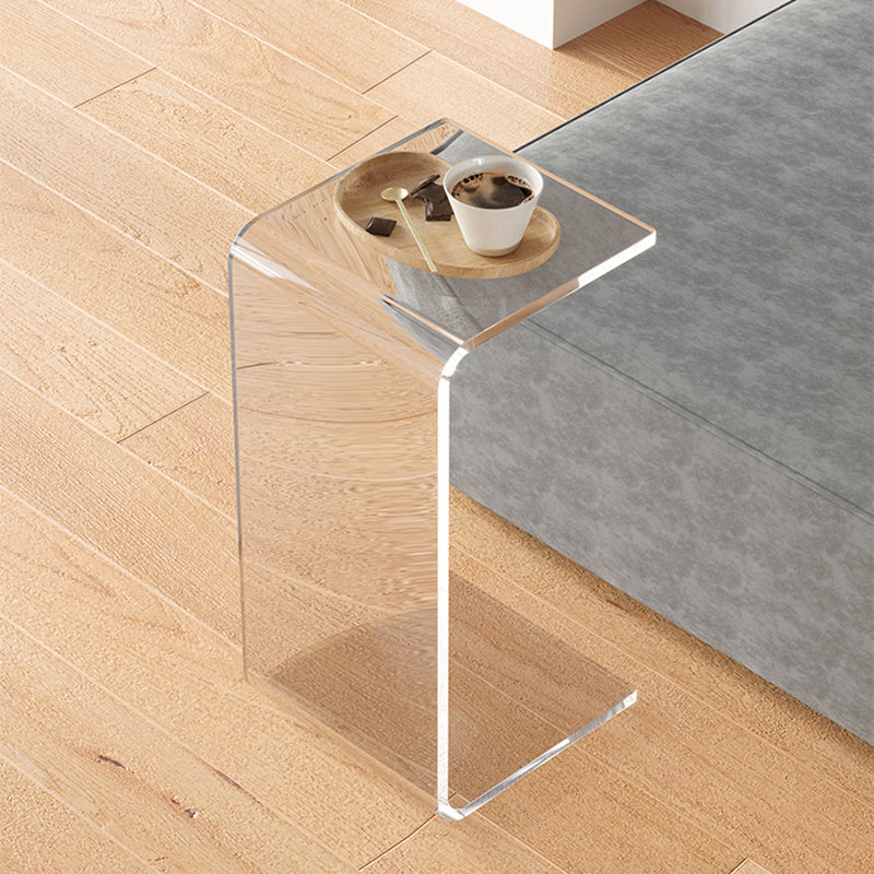 Modernistic Plastic Square Side End Table Modern Sled Sofa Side Accent Table