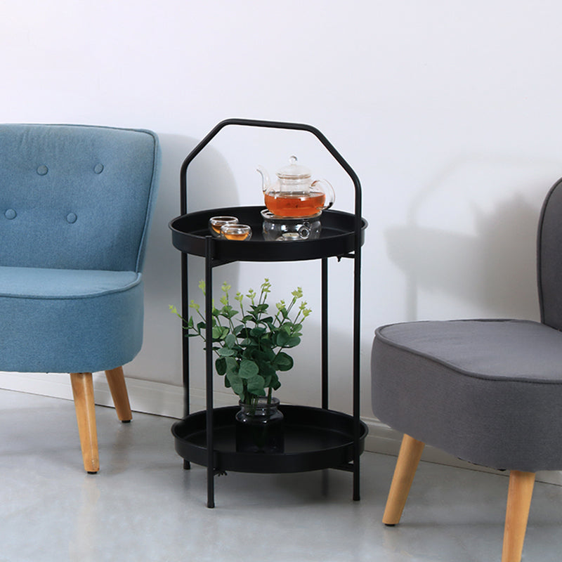 Round Shape Sofa Side Accent Table Tray Top Modernistic Bedroom End Table