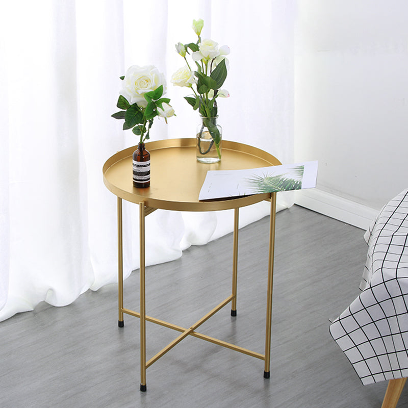 Round Shape Sofa Side Accent Table Tray Top Modernistic Bedroom End Table