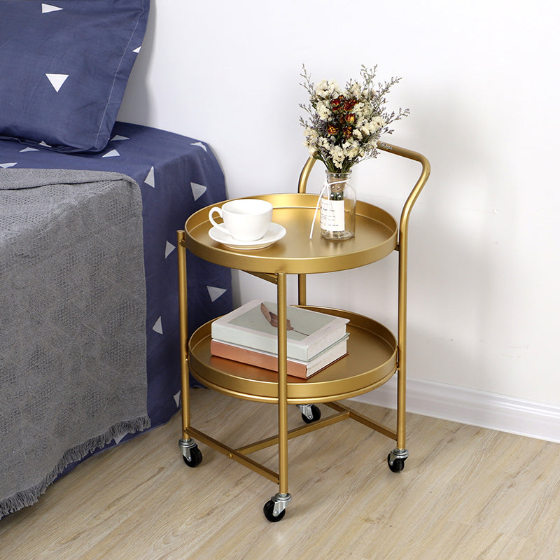 Round Shape Sofa Side Accent Table Tray Top Modernistic Bedroom End Table