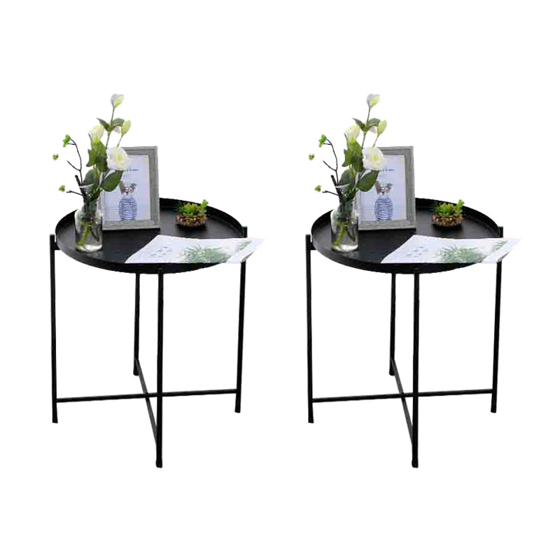 Round Shape Sofa Side Accent Table Tray Top Modernistic Bedroom End Table