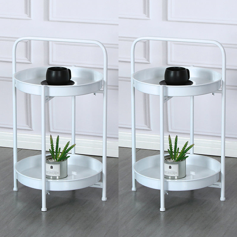 Round Shape Sofa Side Accent Table Tray Top Modernistic Bedroom End Table