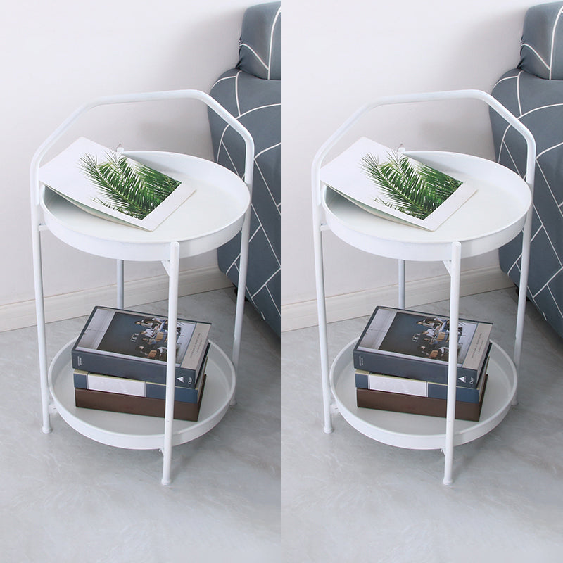 Round Shape Sofa Side Accent Table Tray Top Modernistic Bedroom End Table
