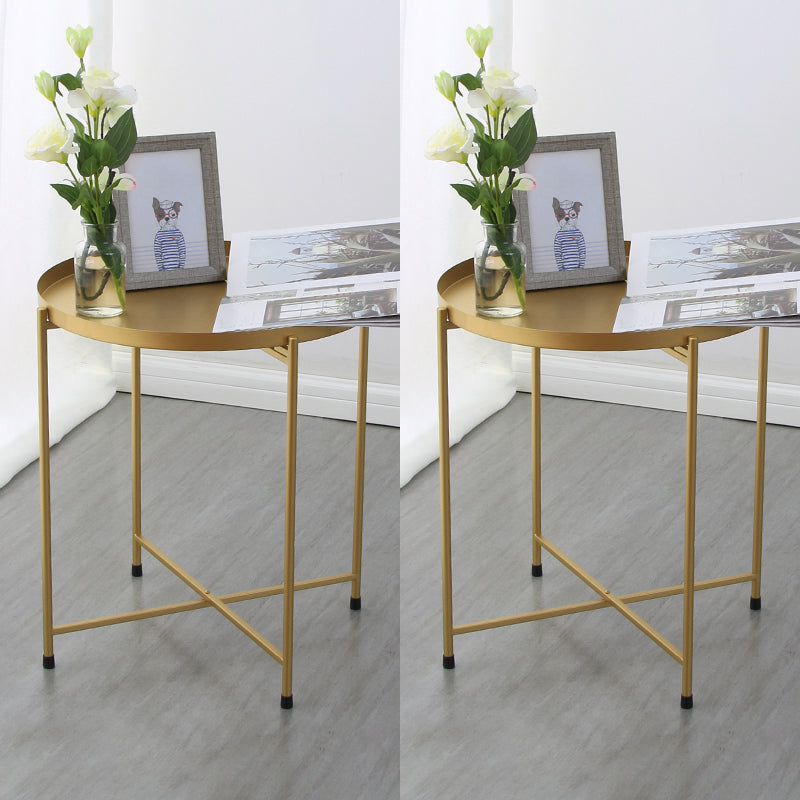 Round Shape Sofa Side Accent Table Tray Top Modernistic Bedroom End Table