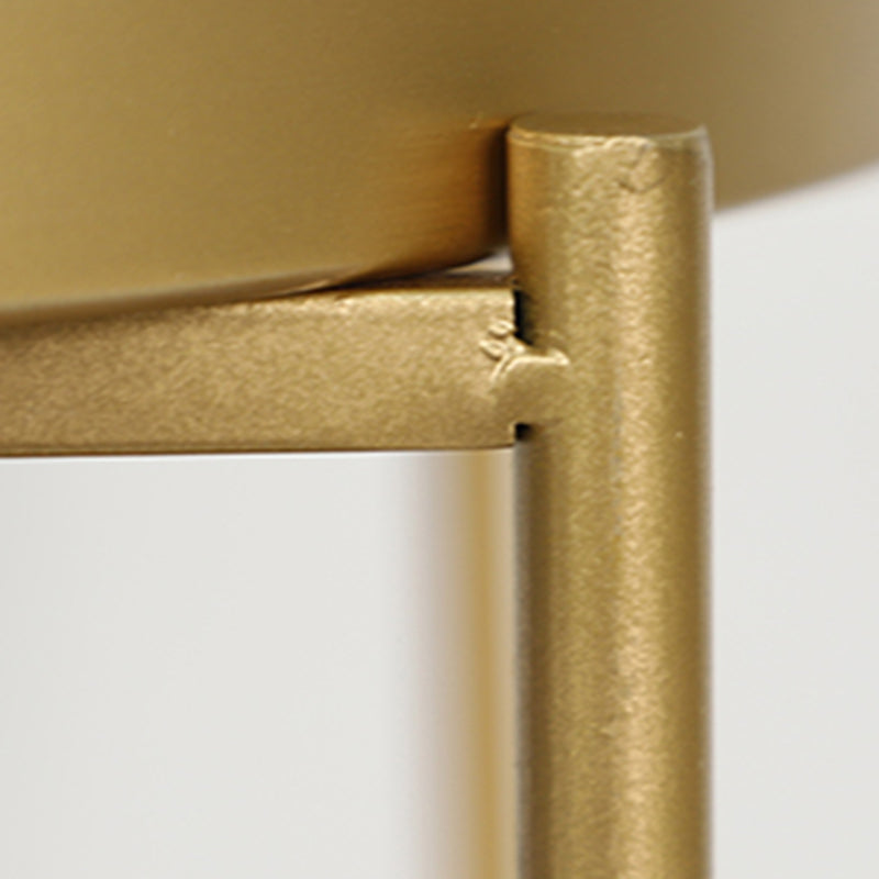 Round Shape Accent Side Table Metal Contemporary with Storage End Table