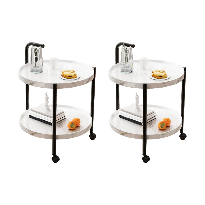 Contemporary Accent Side Table with Storage Wood and Metal End Table