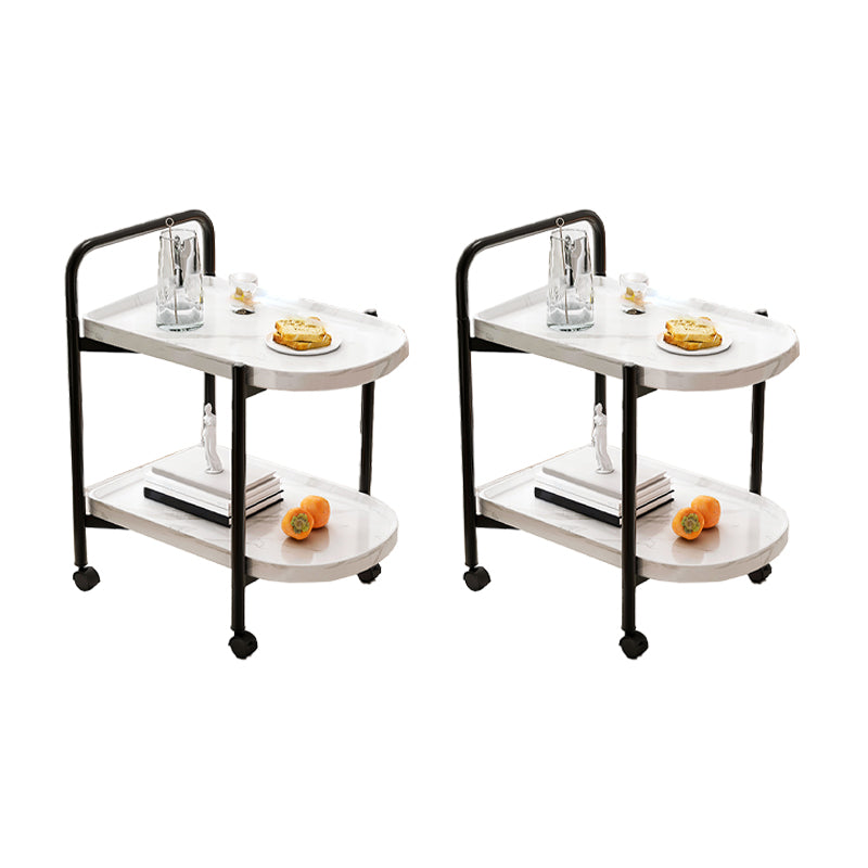 Contemporary Accent Side Table with Storage Wood and Metal End Table