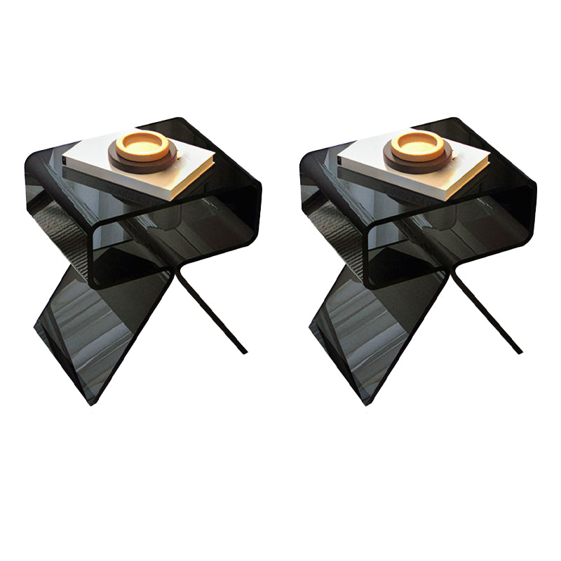 Modernistic Geometric Accent Side Table Acrylic Sofa Side Accent Table