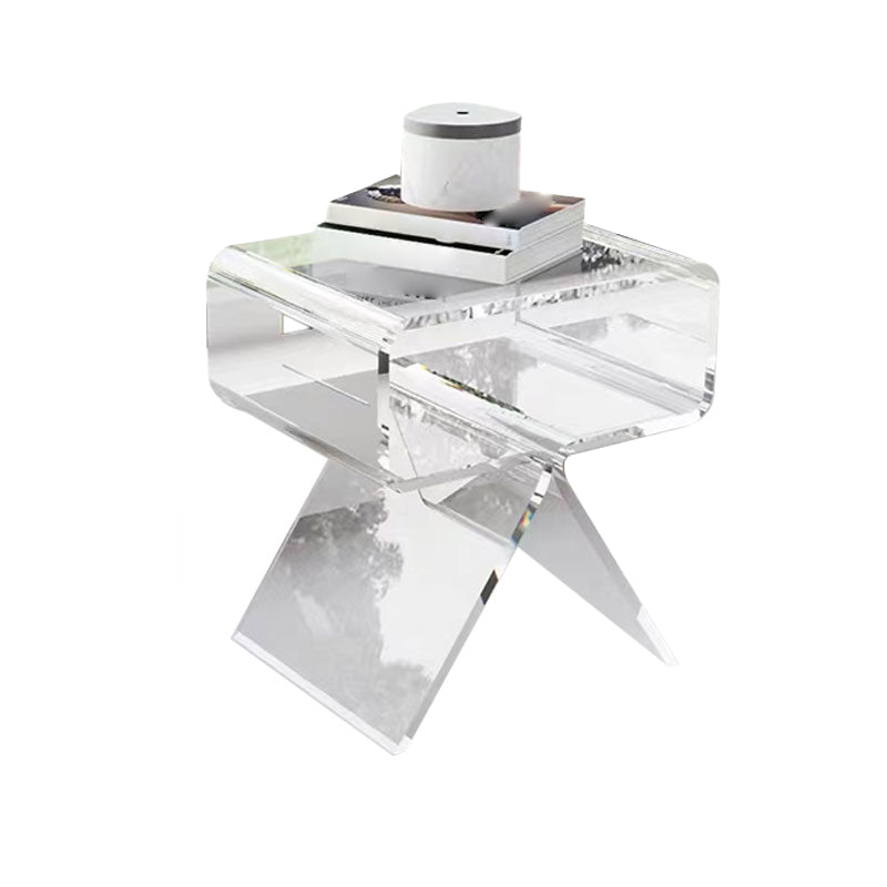 Modernistic Geometric Accent Side Table Acrylic Sofa Side Accent Table