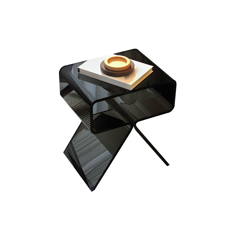 Modernistic Geometric Accent Side Table Acrylic Sofa Side Accent Table