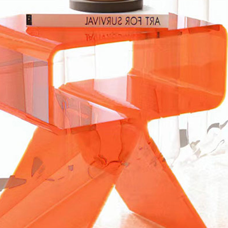 Modernistic Geometric Accent Side Table Acrylic Sofa Side Accent Table
