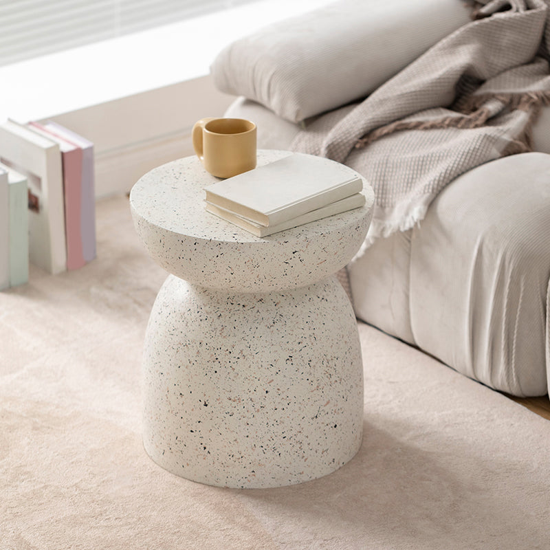 Modernistic Geometric Accent Side Table Marble Gold End Table
