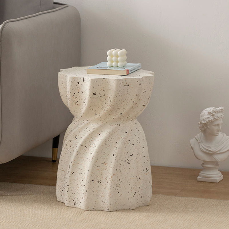 Contemporary Geometric Accent Side Table Marble Gold End Table