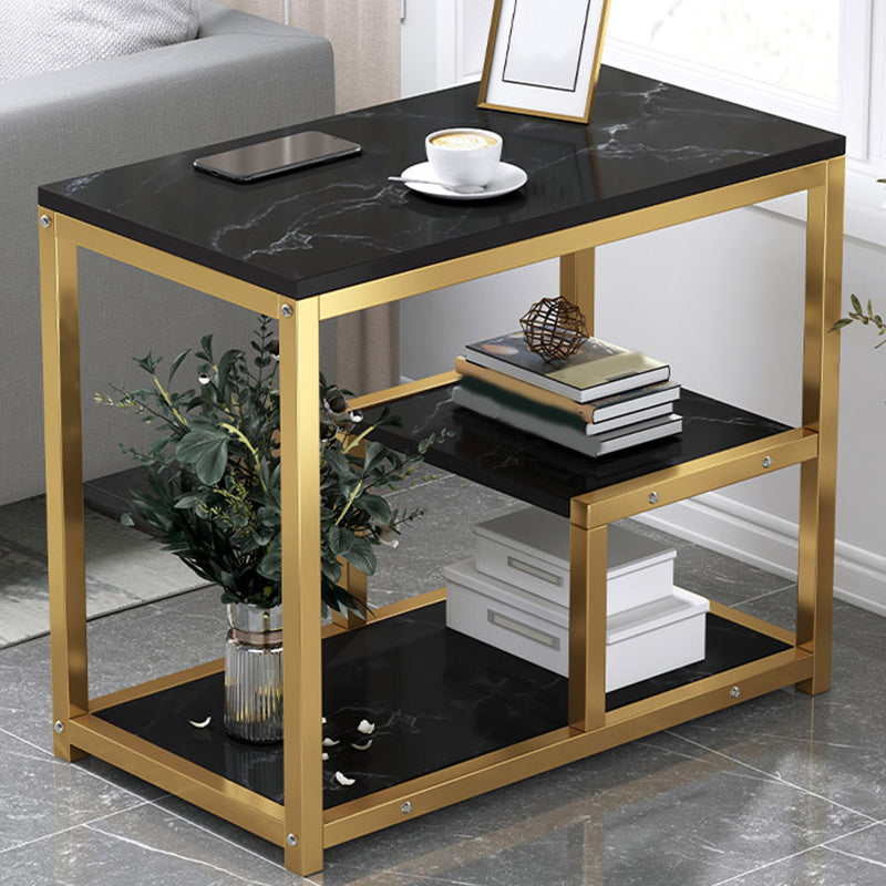 Industrial Rectangular Corner Table Metal Side End Snack Table