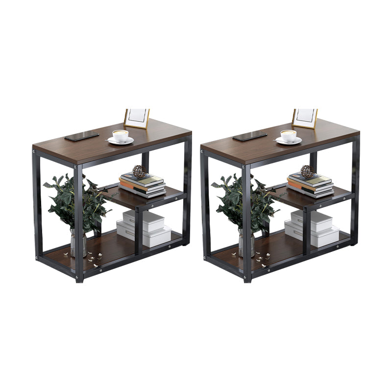 Industrial Rectangular Corner Table Metal Side End Snack Table