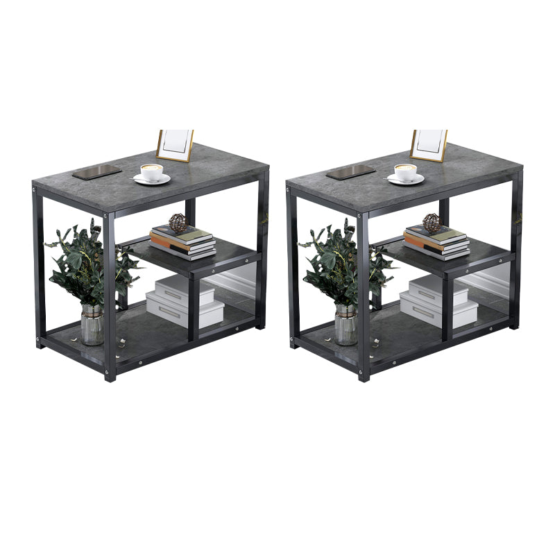 Industrial Rectangular Corner Table Metal Side End Snack Table