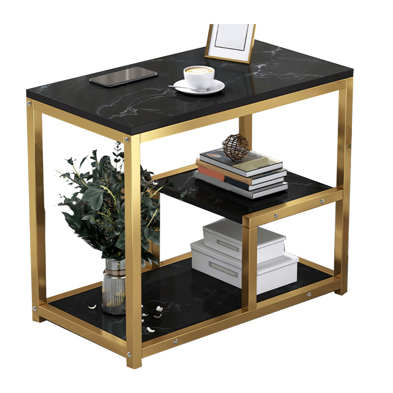 Industrial Rectangular Corner Table Metal Side End Snack Table