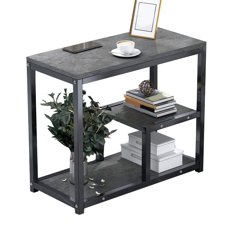 Industrial Rectangular Corner Table Metal Side End Snack Table