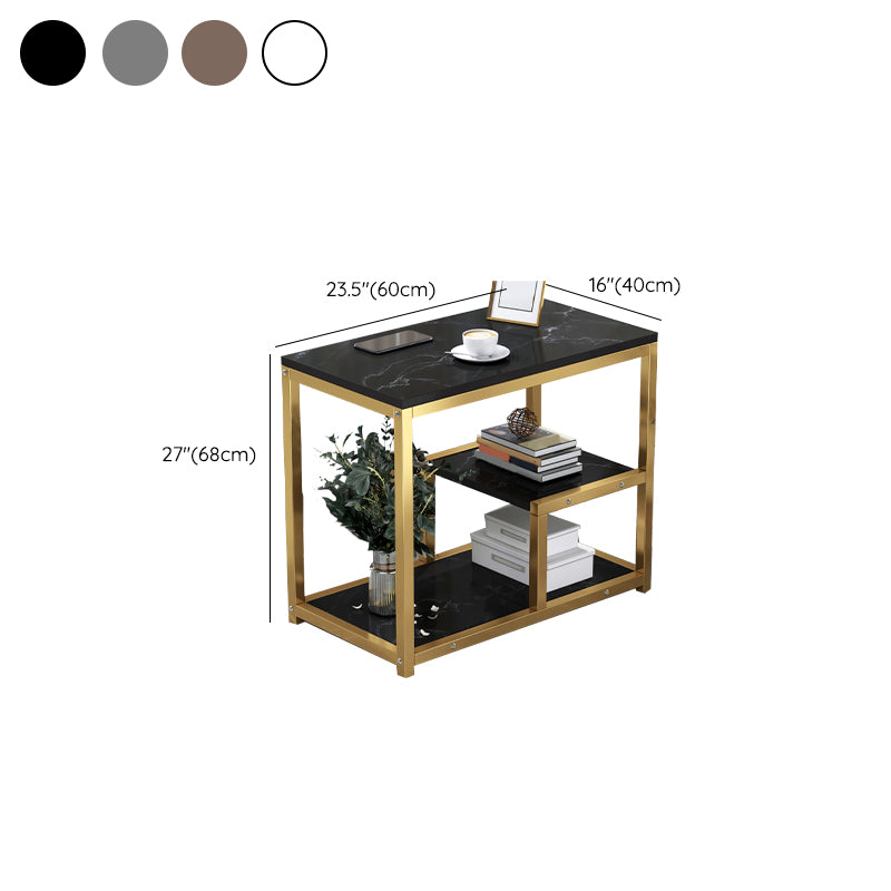 Industrial Rectangular Corner Table Metal Side End Snack Table
