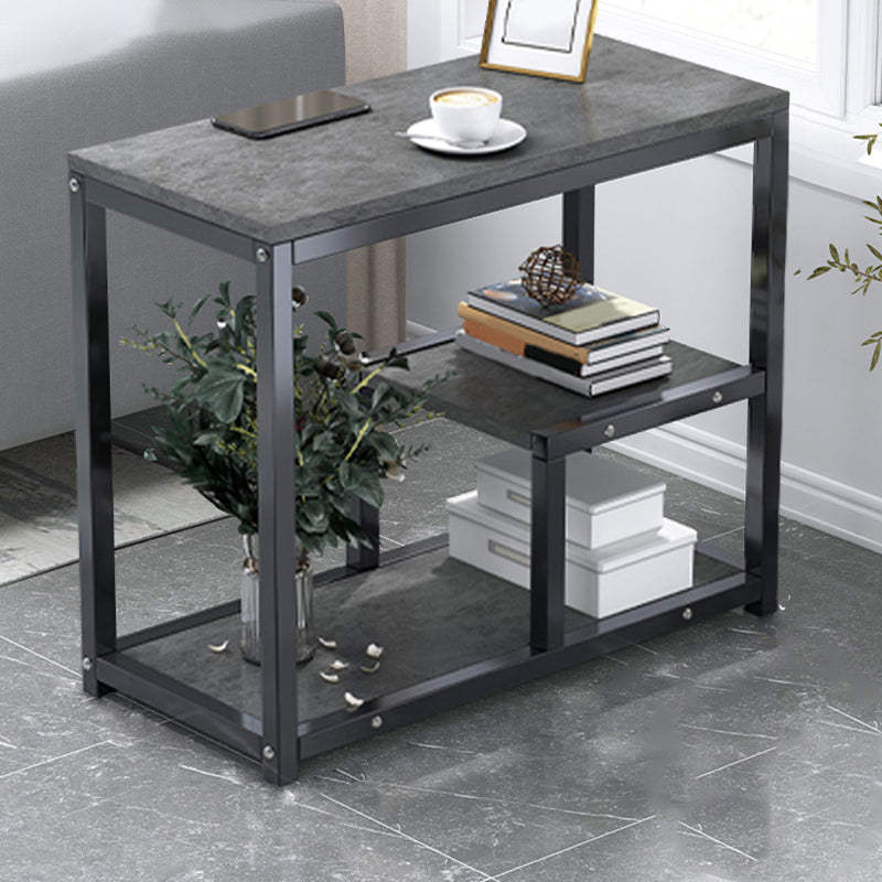 Industrial Rectangular Accent Side Table Metal Side End Snack Table