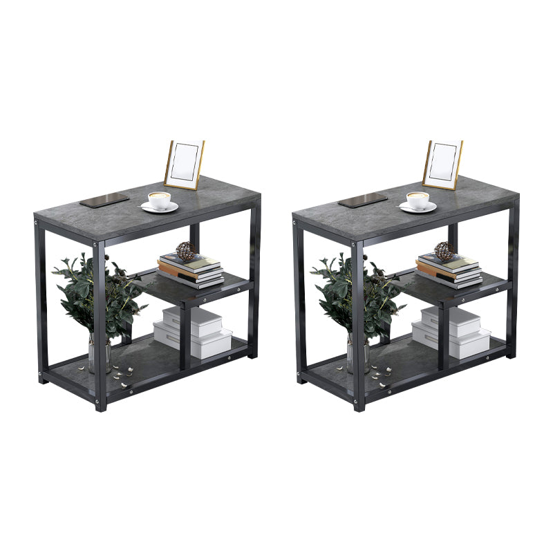 Industrial Rectangular Accent Side Table Metal Side End Snack Table