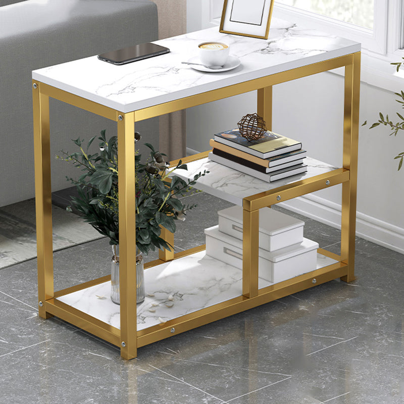 Industrial Rectangular Accent Side Table Metal Side End Snack Table