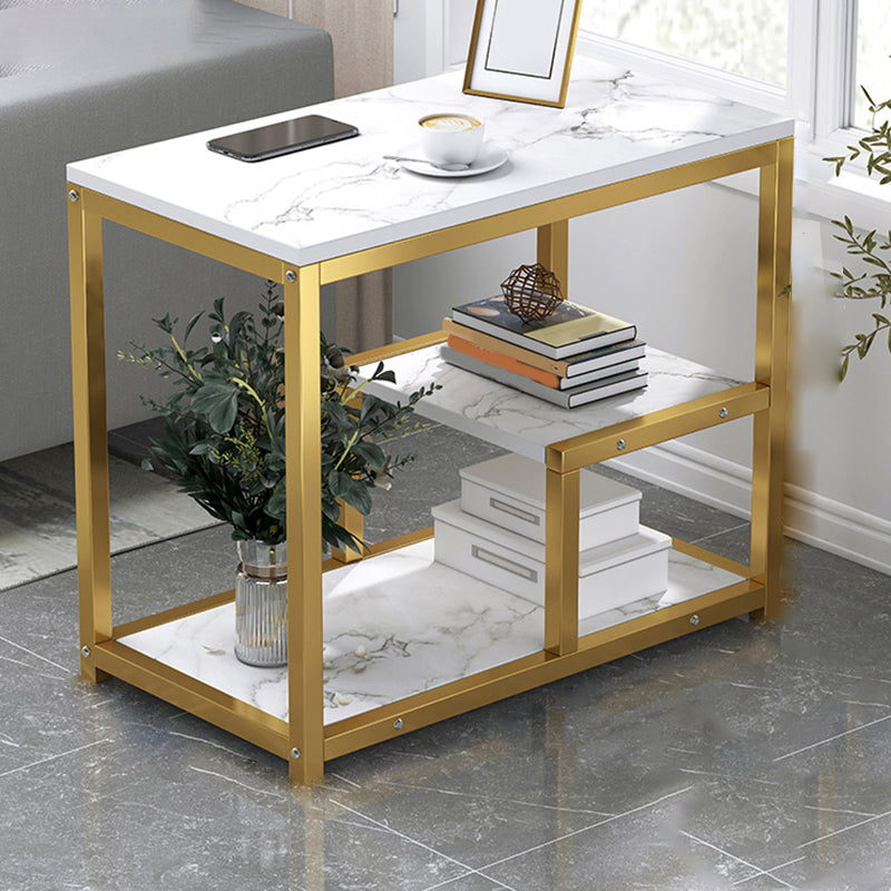 Industrial Rectangular Accent Side Table Metal Side End Snack Table
