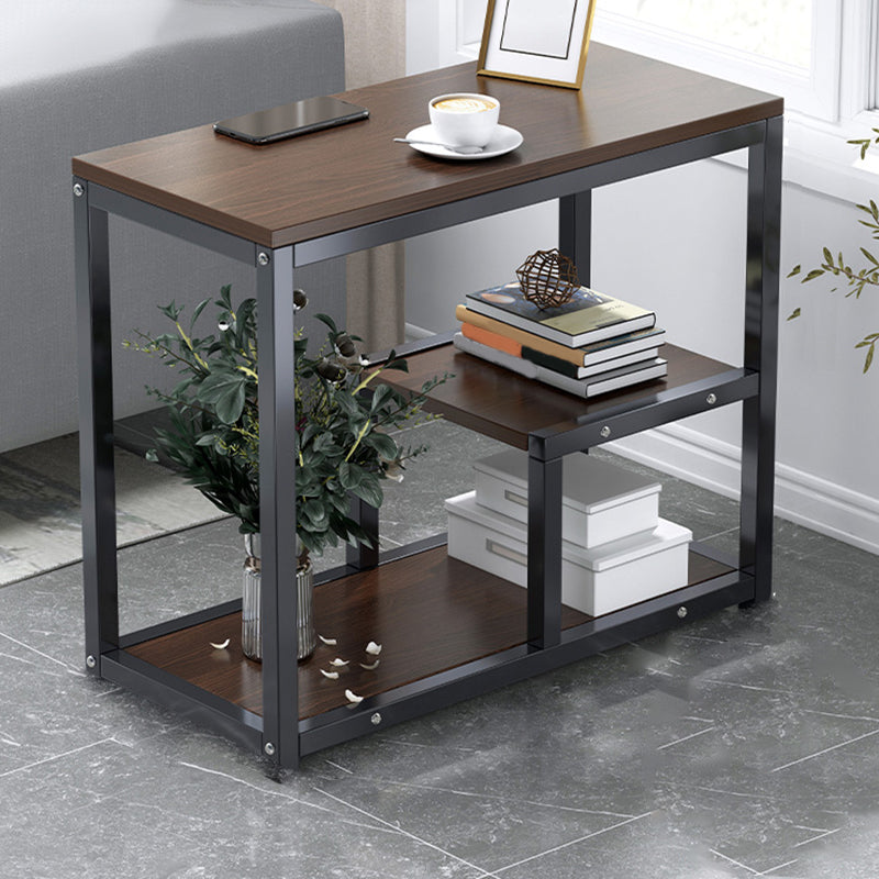 Industrial Rectangular Accent Side Table Metal Side End Snack Table