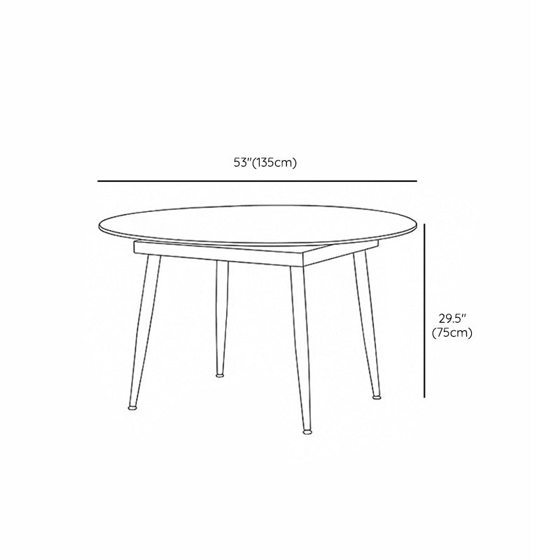 Metal Base Contemporary Dining Table Rectangle Stone Dining Table