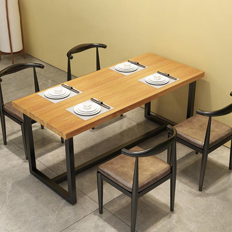 Industrial 1/2/5 Pieces Dining Set Rectangle Pine Wood Dining Table for Cafe