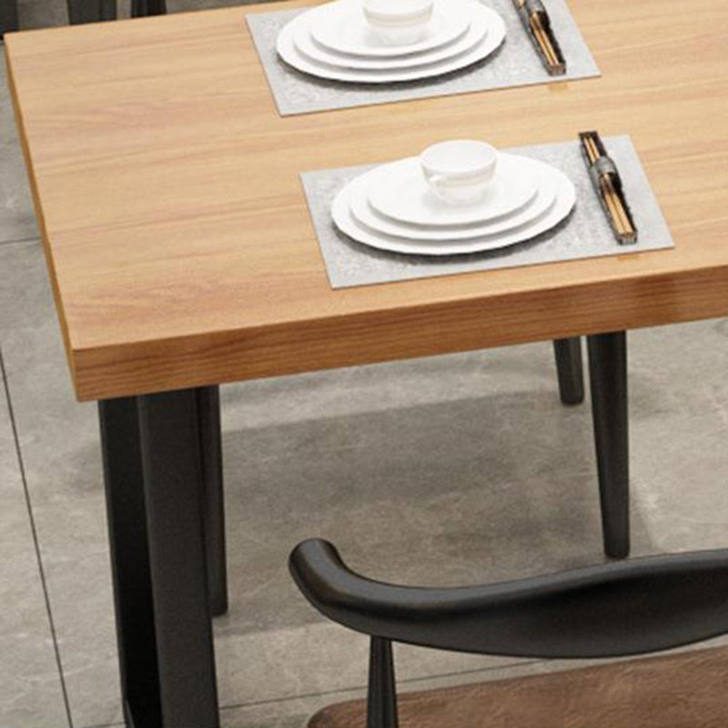 Industrial 1/2/5 Pieces Dining Set Rectangle Pine Wood Dining Table for Cafe