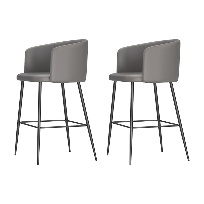 Modern Bar Stool Leather Backrest Bar Stools for Dining Room with Metal Legs