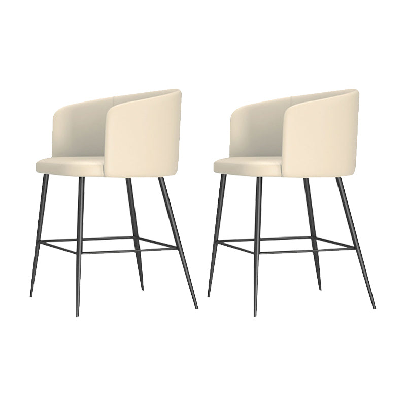 Modern Bar Stool Leather Backrest Bar Stools for Dining Room with Metal Legs